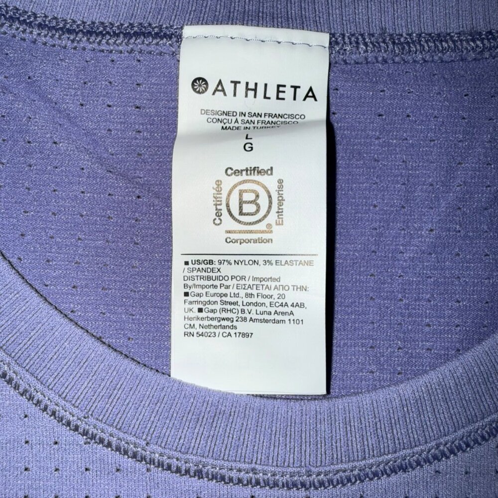 Athleta NWT In Motion Tee Purple Womens Size Large - Picture 4 of 7